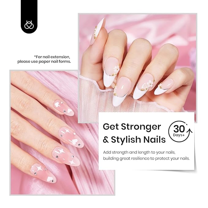 Beetles Builder Gel Set HEMA-Free-Peach Breeze 6 Colors 8 in 1 Strengthening Apex Building Nail Extension for Beginners DIY Salon at Home,Nude Builder Nail Gel,UV & LED Lamp Needed