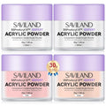 SAVILAND Acrylic Powder: 4PCS 1oz 30g Clear White Nudes Pink Colored Keratin Acrylic Nail Powder Set Professional Nail Powder for Extension 3D Carving
