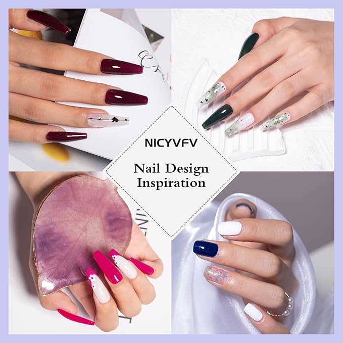 38 PCS Gel Nail Set, 32 Colors Gel Polish Set Red Blue Green Purple Pastel Brown Shades, with Gold Silver Glitter and Glossy Matte Top Coat, Base Coat Builder gel, for Women Gift Kit