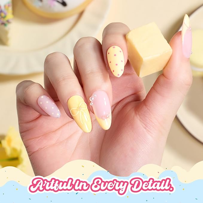 Beetles Butter Yellow Gel Nail Polish - Butter Morning Pastel Yellow Gel Nail Polish, Same Color Same Bottle, Soak Off UV LED Lamp Pastel Nails Art, Long-Lasting Manicure Salon DIY Home Spring Nails