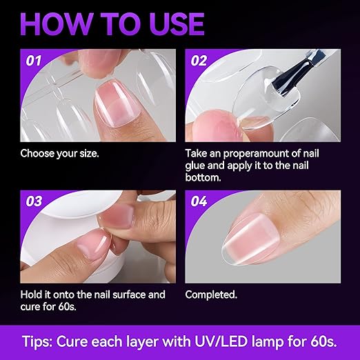 gelike ec Nail Tips Almond for Salon: Almond Short Soft Gel Nail Tips for Manicure 240 Pcs 18 Sizes