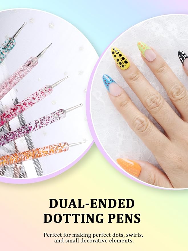 33PCS Nail Art Brushes Set, Nail Art Tools, Nail Design Tools with Gel Nail Brush, French Tip Tool Liner Brushes, Dotting Tools, Builder Gel Brush, Nail Tech Beginners Must Haves Stuff Supplies