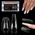 280 Pcs Original Sandwich Nails Dual Form with Guide Lines Long Ballerina Nail Mold for Builder Gel Nail Extensions Art Design Salon DIY at Home