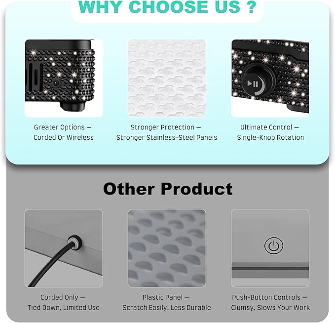Nail Dust Collector | 1000PA Nail Dust Collector Quiet | 10 Speed Levels | Low Noise & Strong Suction | Reusable Filter, 10 Pads + Nail Dust Brush | for Acrylic Nails, Salon & Home - Black Diamond