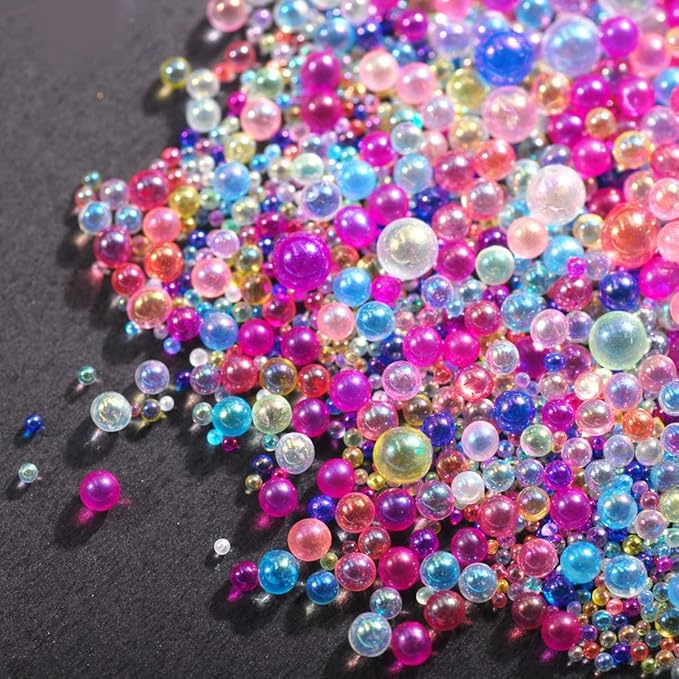 3D Colorful Nail Caviar Beads Nail Art Micro Bubble Pixie Beads 50G