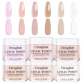 Professional Acrylic Nail Powder Kit - 6 Colors for French Extensions & 3D Nail Art, No Lamp Needed, Non-Yellowing, Bubble Free, Long Lasting Salon Quality Powder
