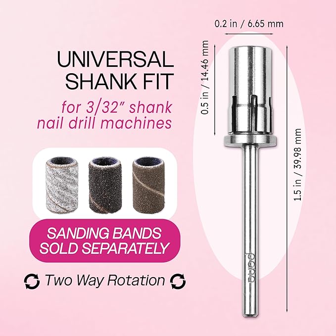 pana Loxo Silver Color Easy-Off Mandrel Bit 3/32Inch Shanks- For Nail Drill/File Made in USA