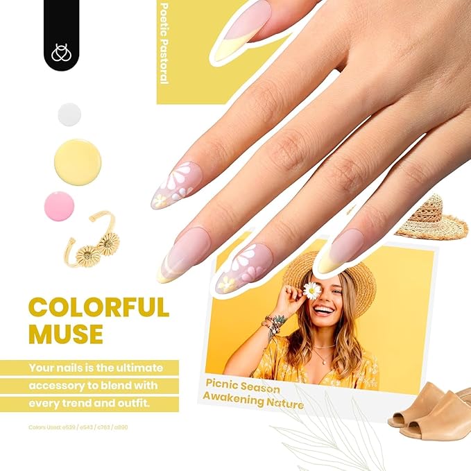beetles 44pcs Gel Nail Polish Set - 36 Colors Colorful Muse Gel Polish Kit Pink Nude Red Yellow Green Black White Glitter Nail Kit Base Top Coat UV LED Needed Salon DIY Home Valentines Gift for Women
