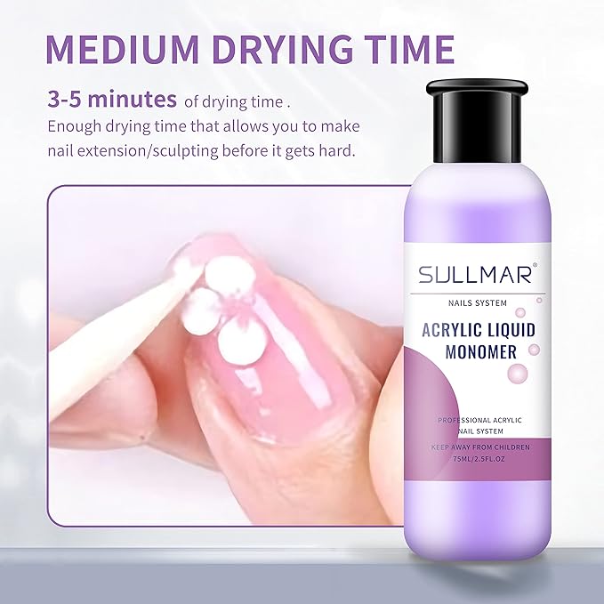 Acrylic Monomer Liquid Acrylic Liquid For Nails Monomer Acrylic Liquid Liquid Acrylic Monomer Nail Monomer Liquid Monomer 75ml 2.5FL.OZ