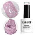 Pink Gel Nail Polish, Reflective Glitter Gel Polish, Diamond Shimmer Nailpolish, Soak Off U V L E D Cure Required For Nail Art Design Salon Diy Home RAR81