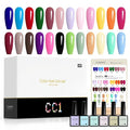 CANNI CC1 30Pcs 9ML Gel Nail Polish Set, Black Hot Pink Green Yellow Purple Blue Gel Polish Kit Soak Off LED UV Nail Art Starter Manicure Salon DIY at Home