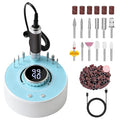 Electric Nail Drill with Brushless Motor, 40000RPM Professional Cordless Nail File for Acrylic & Gel Removal - Rechargeable Manicure & Pedicure Kit with 12 Bits for Home and Salon Use (Blue)