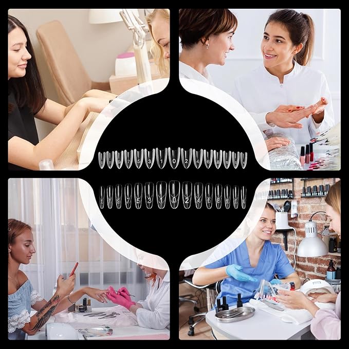 Nail Mold – Oval Extension Guide, Sandwich Paper Form, Clear Template | Transparent Flexible Sheet, Easy Shaping Tool for Salon Artists, Acrylic Gel Building, Professional Manicure Craft Design