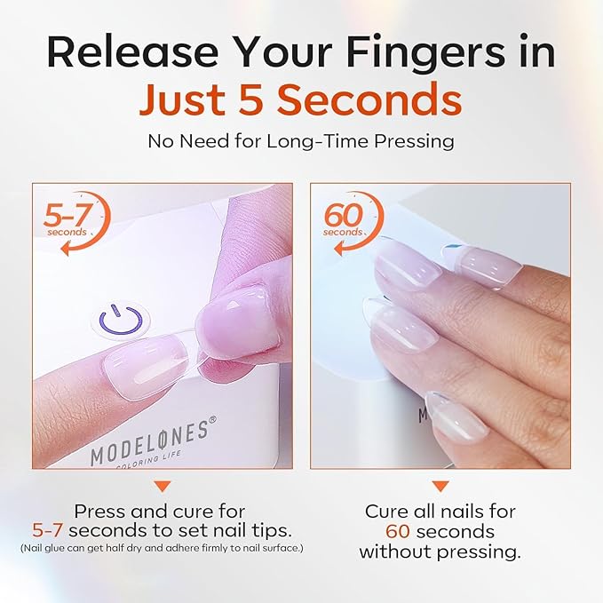 modelones 30g Solid Gel Nail Glue, Glue Gel on Nails for Clear Tips Super Strong Adhesive for Acrylic Extensions Press On Fake Tips U V Curing Needed Professional Adhesive