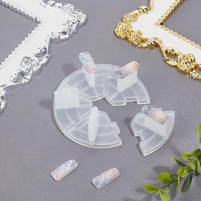 2pcs Acrylic Nail Stands Nail Stand for Press on Nails Display False Nails Holder for Painting Nails Practices Nail Art Kit Accessories, Clear