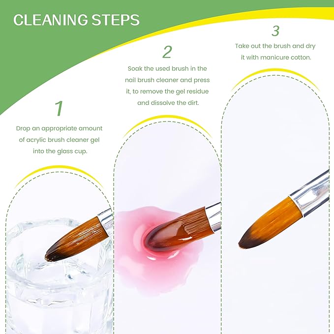 AIJIMEI 60ML/2Fl.oz Lavender Acrylic Nail Brush Cleaner Gel Brush Cleaner Nail Art Tools Clean for Builder Hard Gel Brush Acrylic Nails Brush (60ml-Lavender)