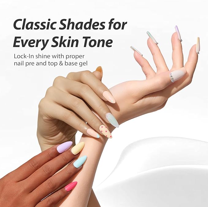 Makartt Pastel Gel Nail Polish Set: 6 Colors Spring Summer Collection Nail Polish Kit 15ML One N'Done Baby Blue Green Yellow Purple Red Soak Off UV LED Nail Art Manicure Gift for Women