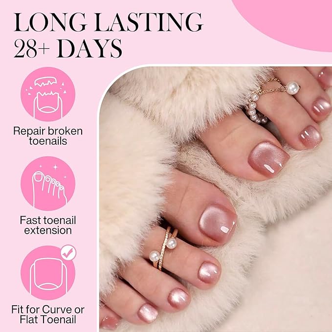 504pcs Toe Nail Press Ons: Squavol Toe Nail Tips Full Cover Fake Toenail, 15 Sizes Square Round Oval Press on Toenails for Women Big Wide Nail Extensions Home DIY Salon