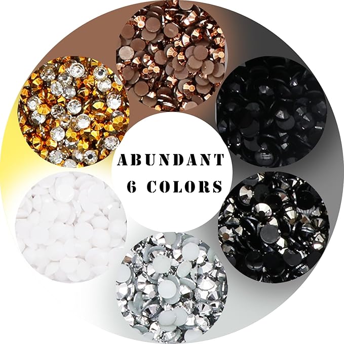 22800Pcs Multi Size Flatback Rhinestones,YAEISM Shiny Resin Jelly Flatback Bulk 6 Colors AB Rainbow Rhinestones Diamond Jewelry Decoration Design for DIY Crafts Clothes Shoes