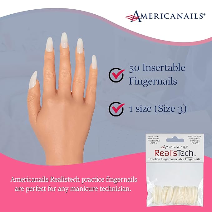 Americanails RealisTech Practice Finger Insertable Fingernails 50ct
