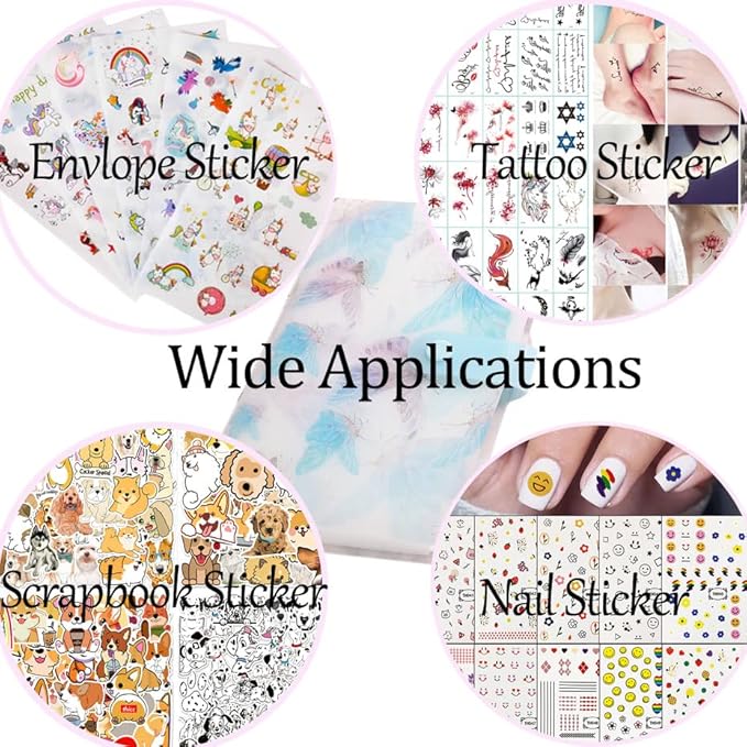 4 PCS Nail Art Sticker Storage Book Artistic Decals Collection Organizer DIY Sticker Collecting Holder Transparent Photo Storage Book (120 Slots/Pc)