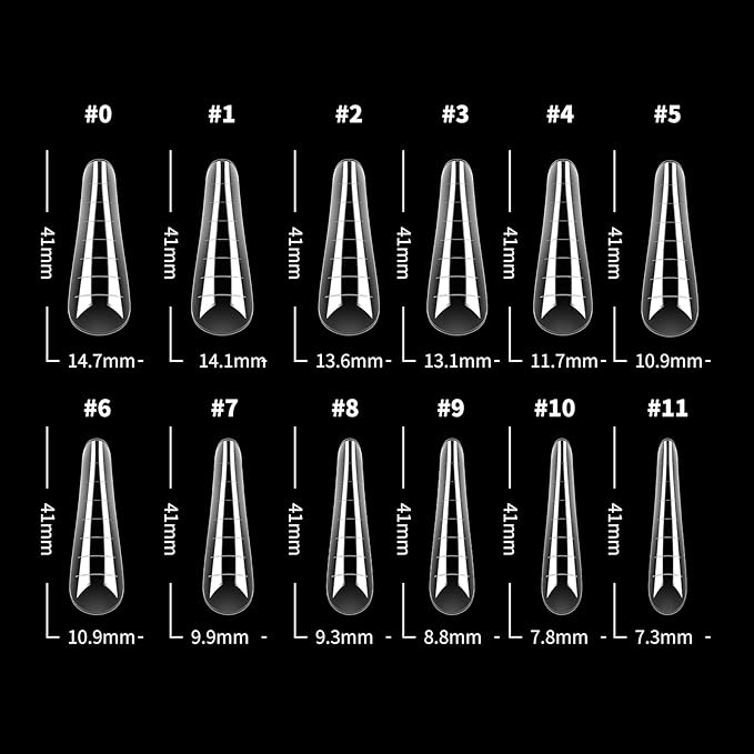 LIONVISON Poly Gel Nail Forms: 120Pcs Coffin Shape Nail Forms for Builder Gel Reusable - 12 Sizes Extension Acrylic Nail Molds Sets - False Nail Tips for Manicure Nail Art Design Salon DIY -StilettoB