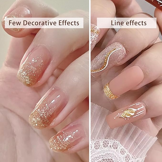 Gel Paint For Nails Art, Paint Nail Gel For French Tip Tool Design For Home Salon DIY Gel Nail Art (Gold, M)
