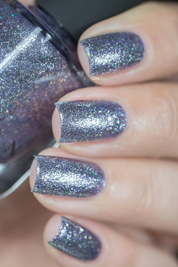 ILNP Bulletproof Symphony - Medium Periwinkle Metallic Holographic Nail Polish