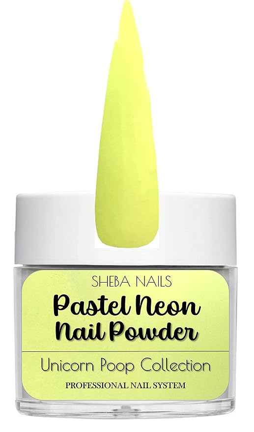 SHEBA NAILS Pastel Neon Unicorn Poop Collection Color Dipcrylic Variety Kit - 6 colors - 1/4oz each Dipping Nail Powder 6 Colors Professional Acrylic Powder for Nails Extension DIY Nail Manicure