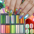 10 Rolls Aurora Nail Foil for Nail Art 3D Holographic Colorful Nail Foils Transfer Nail Transfer Foil Transparent Broken Glass Nail Art Foil Nail Design Sticker for Women Fingernails Nail Accessories