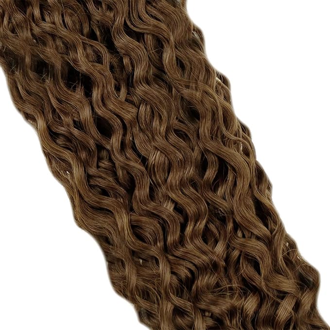 RUNATURE Curly Human Hair Tape in Extensions 16 Inches Chocolate Brown Tape in Hair Extensions Human Hair for Curly Hair Natural Wave Hair Extensions Tape Ins Real Human Hair Brown 50g 20 Pieces