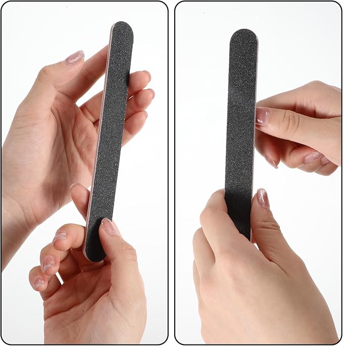 Nail Files (200 Pack), Professional Emery Board 100/180 Grit Nail File Double Sided Emory for Natural and Acrylic Nails Fingernail Files for Gel Nail Reusable Manicure Disposable Pedicure Black