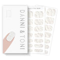 DANNI & TONI Semi Cured Gel Nail Strips White Gold Lines Laser Glitter Gel Nail Wraps 28 Stickers | Celestial Veins