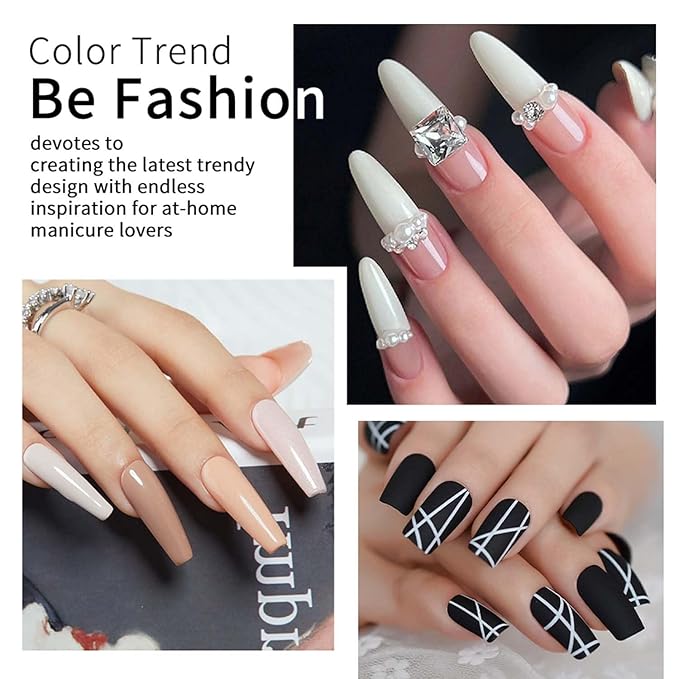 JR 9pcs 15ml Gel Nail Polish Set Black White Pink Series Gel Polish Kit UV LED Soak Off Nail Art Salon at Home DIY Gift A