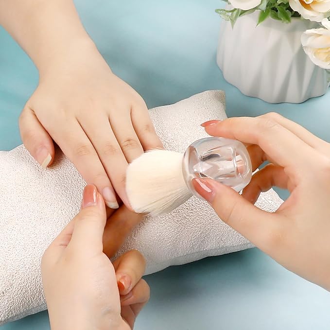 BQAN Nail Dust Brush Nail Art Dust Powder Remover Brush Nail Arts Dust Cleaner Brush Soft Kabuki Cleaner Brush for Makeup or Acrylic UV Gel Nail Arts (Transparent)