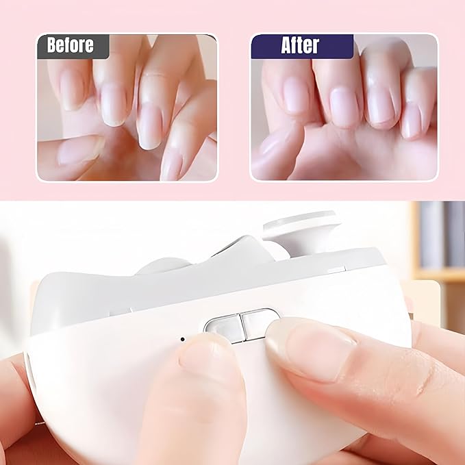 Electric Nail Trimmer Clippers, 3 in1 Automatic Electric Nail Clipper with Polishing for Fingers and Toes with 2 Adjustable Speeds, Electric Toe Nail Cutter for Adults Students Seniors (White)