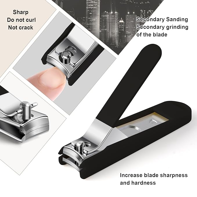 Nail Clippers and Beauty Tool Portable Set Nail Clipper Set Manicure Set 6 in 1 AKA Sorority Gifts Suitable for for Women Home, Workplace, Outdoor Travel,Etc. (AKA Black)