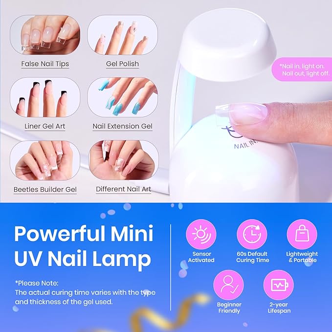 Beetles Tipex Gel Nail Kit Short Square Instant Apex Nail Tips & Beetles 15ml Nail Dehydrator and Primer