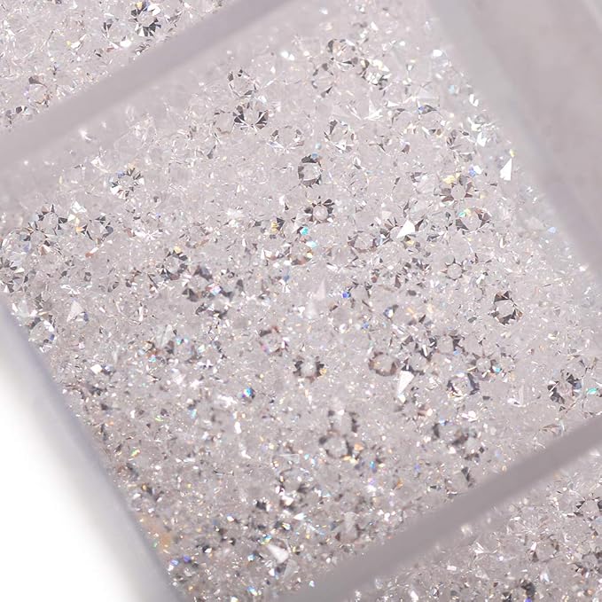 17280Pcs Micro Crystal Strass Glass Nail Art Rhinestones 1.1MM Mini Diamond Manicure DIY Accessories (white)