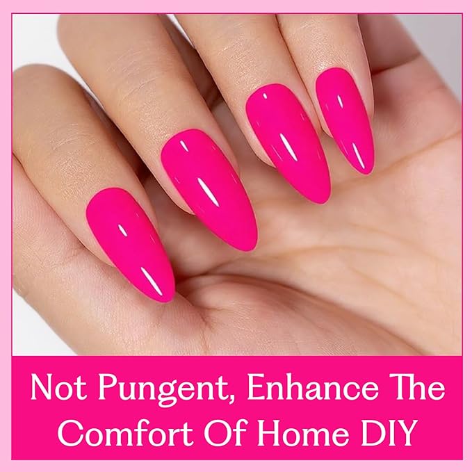 15ML Gel Nail Polish Pure Sheer Same Color Same Bottle Soak Off Gel Polish Art Manicure Salon DIY at Home for Women (Neon Hot Pink) 1PCS