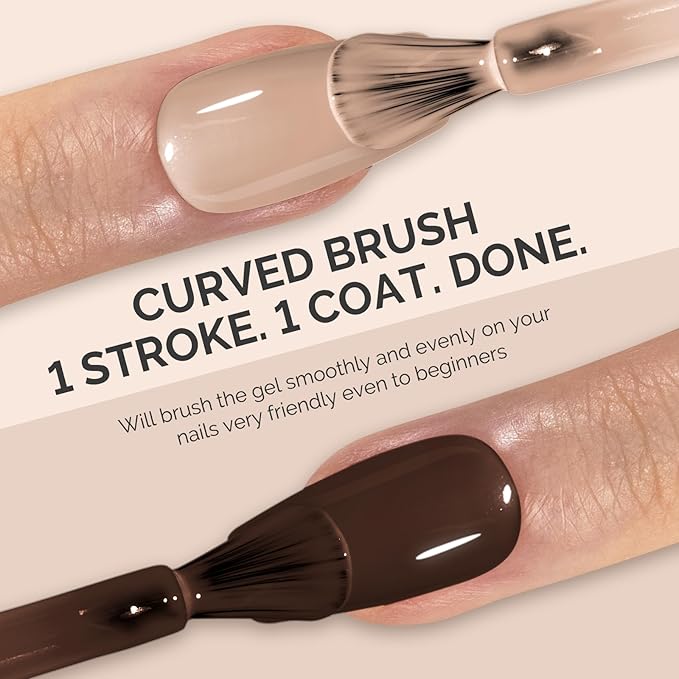 MelodySusie Thick Gel Nail Polish Set- 2 Pcs 15ML Brown & Nude Gel Polish Set Soak Off UV LED Brown Gel Polish Christmas Gift for Women Nail Art Manicure Salon DIY Nail Design Decoration at Home