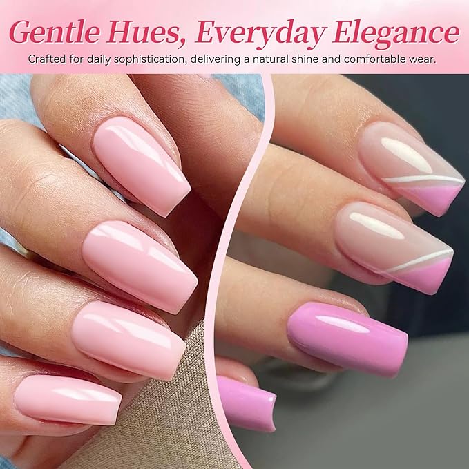 BORN PRETTY Pink Gel Nail Polish Set 6 Colors Sweet Nude Baby Light Pink Soak Off U v Gel Polish Kit for Salon Manicure and Nail Art DIY at Home