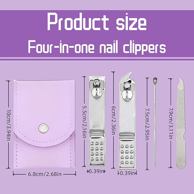 20-Piece Complete Nail Care Kit, Professional Manicure Set with Stainless Steel Tools for Home Use, Travel & Gifts | Portable Nail Clipper Kit in Purple Case(Purple)