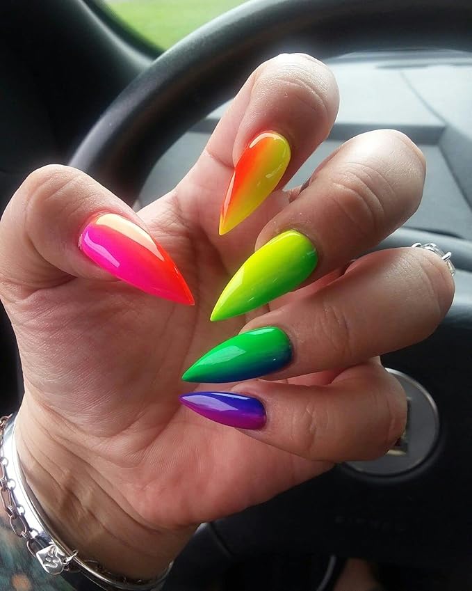 SHEBANAILS 90s GLOW Collection Nail Powder Variety Kit - 9 colors - 1/4oz each - Acrylic Powder for Nails Extension DIY Nail Manicure - Use For Both Dip And Acrylic Application - Neon - Glow