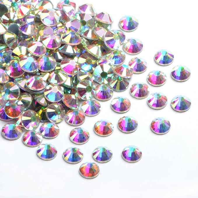 Bymitel Hotfix Crystal Rhinestones Round Gems Iron on DIY Jewelry Making Flat Back for Crafts,Crystal AB, 6.3mm (SS30/288pcs)