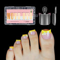 NOVO OVO Halloween Short Toe Nail Tips Press on with Moon Curve, Thick Sharp Square Full Cover Soft Gel False Toenail Extension Kit, Clear Matte Fake Nails Acrylic Pedicure for DIY x 15 Sizes 240 Pcs