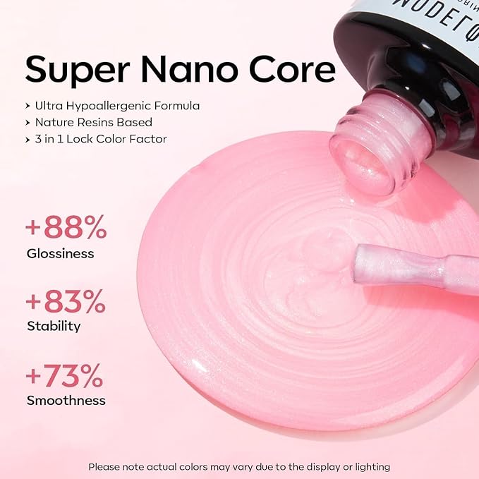 modelones Glitter Gel Nail Polish Pastel Pink Glitter Gel Nail Polish Soak-Off UV Gel Polish - 28+ Days Long-Lasting Salon-Quality Nail Art for Spring DIY Manicure & Gift 15ML