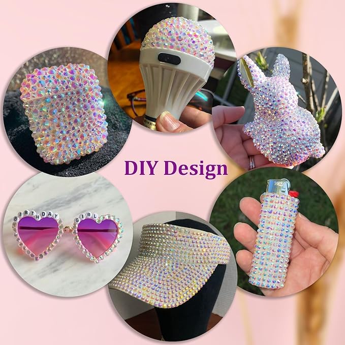 Resin Rhinestones for Crafting with 3Pcs 10ml B7000 Jewelry Glue, 1 Box Transparent AB Flatback Gems Crystals Diamond for Bedazzling Crafts DIY Nail Art Makeup, Gems for Clothing Tumblers Shoes