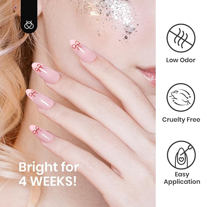 Beetles Gel Liner Nail Polish 6 Pcs White French Tip Liner Pink Black Red Glitters Gold Silver Painted Swirl Gel Polish Set Built in Thin Brush Soak off Uv Led Lamp Nail Art Gifts for Women