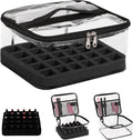Beloving Nail Polish Organizer Bag Holds 30 Bottles (15ml/0.5 fl.oz) Portable Supplies Organizer Handbag for Manicure Tools, Portable Nail Supplies Kit Organizer Carrying Case (Black)